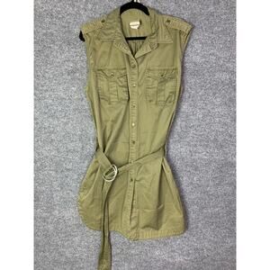 By Malene‎ Birger Green Sleeveless Utility Dress Waist Tie Size M